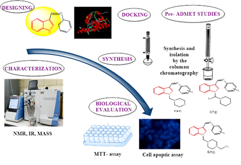 Design, Synthesis and Evaluation of Novel Phenyl-(1-morpholine-4-dimethyl/piperazin-1-ylmethyl)-1<em>H</em>-indol-3-ylmethylene Amine Derivatives Against Breast Cancer Cells 